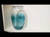 Bubbles aqua blue glass vase