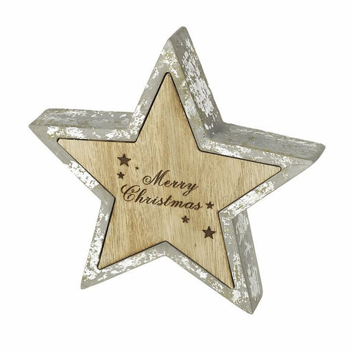 Cement and Wooden Merry Christmas Star